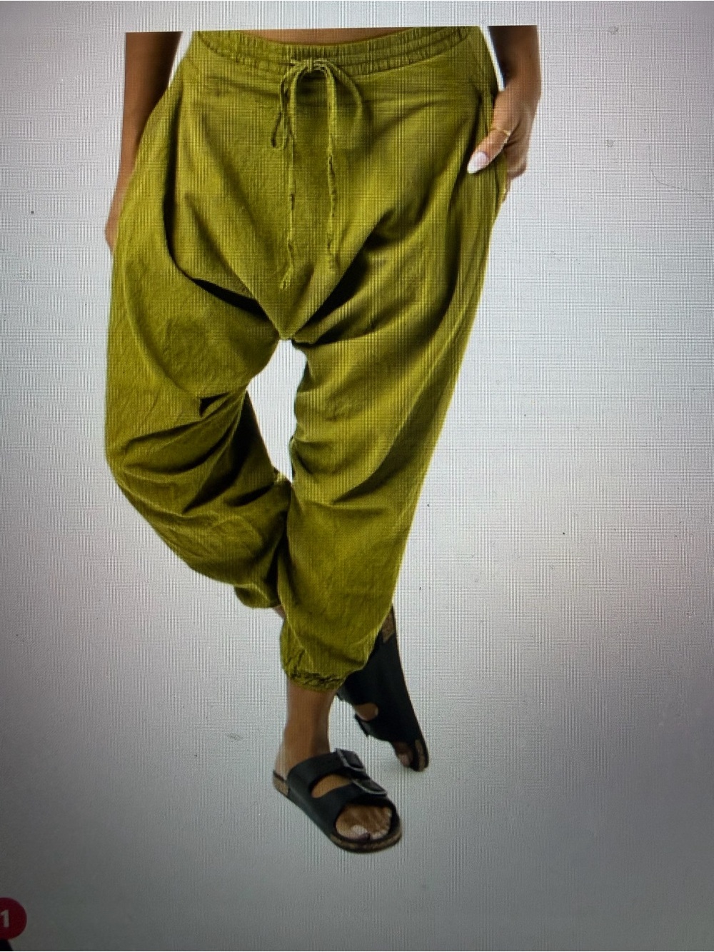 Buddha Pants Savannah Relaxed Olive Drawstring Harem Joggers